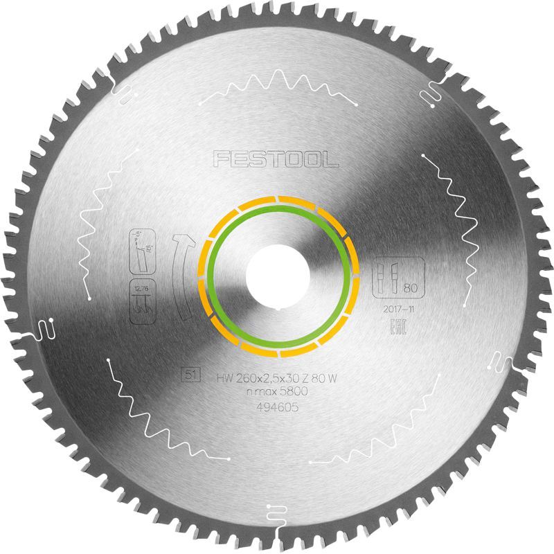 SAW BLADE HW 260X2,5X30 W80