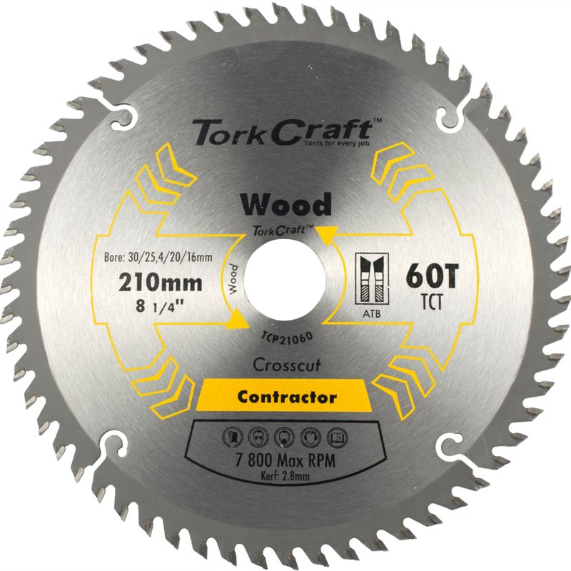 BLADE CONTRACTOR 210 X 60T 30-1-20-16 CIRCULAR SAW TCT