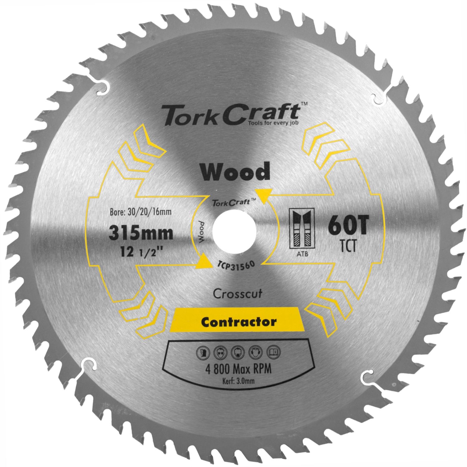 BLADE CONTRACTOR 315 X 60T 30/1/20/16 CIRCULAR SAW TCT