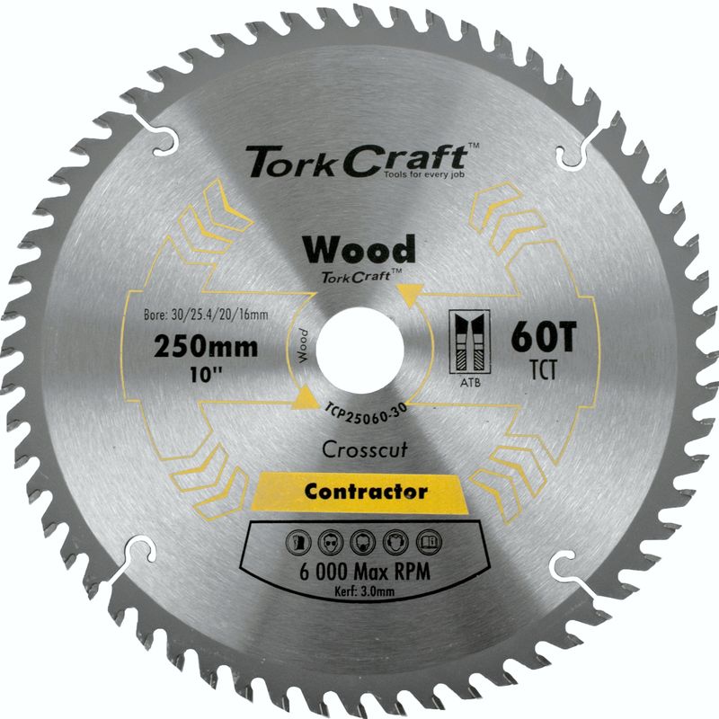 BLADE CONTRACTOR 250 X 60T 30/20/16 CIRCULAR SAW TCT
