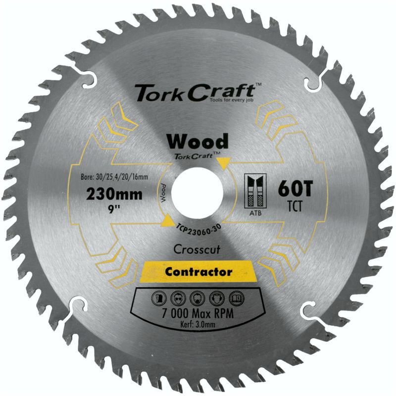 BLADE CONTRACTOR 230 X 60T 30/1/20/16 CIRCULAR SAW TCT