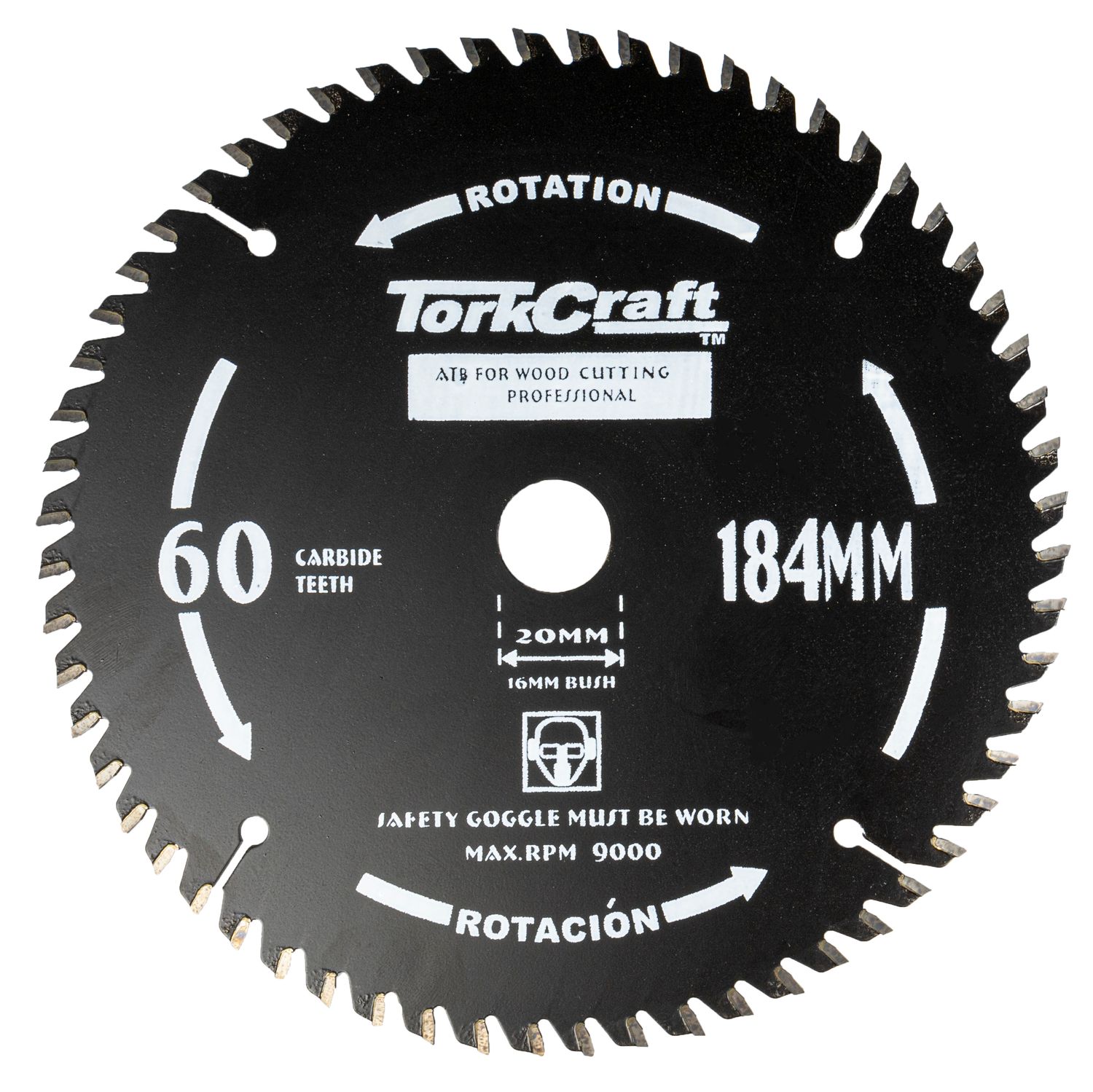 SAW BLADE THIN KERF 184 X 60T 20/16 TCT