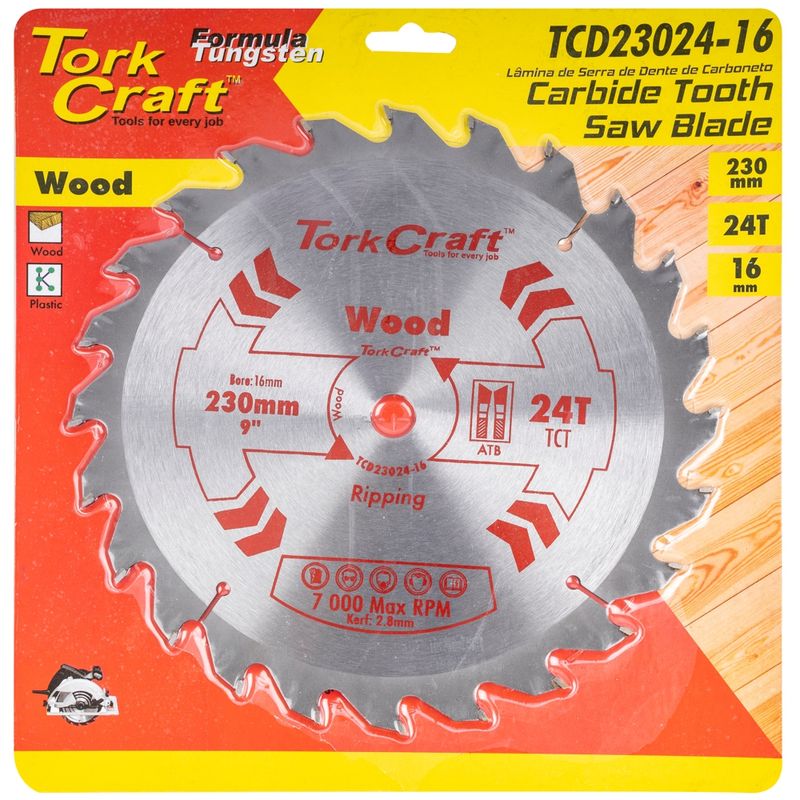 BLADE TCT 230 X 24T 16MM GENERAL PURPOSE RIP
