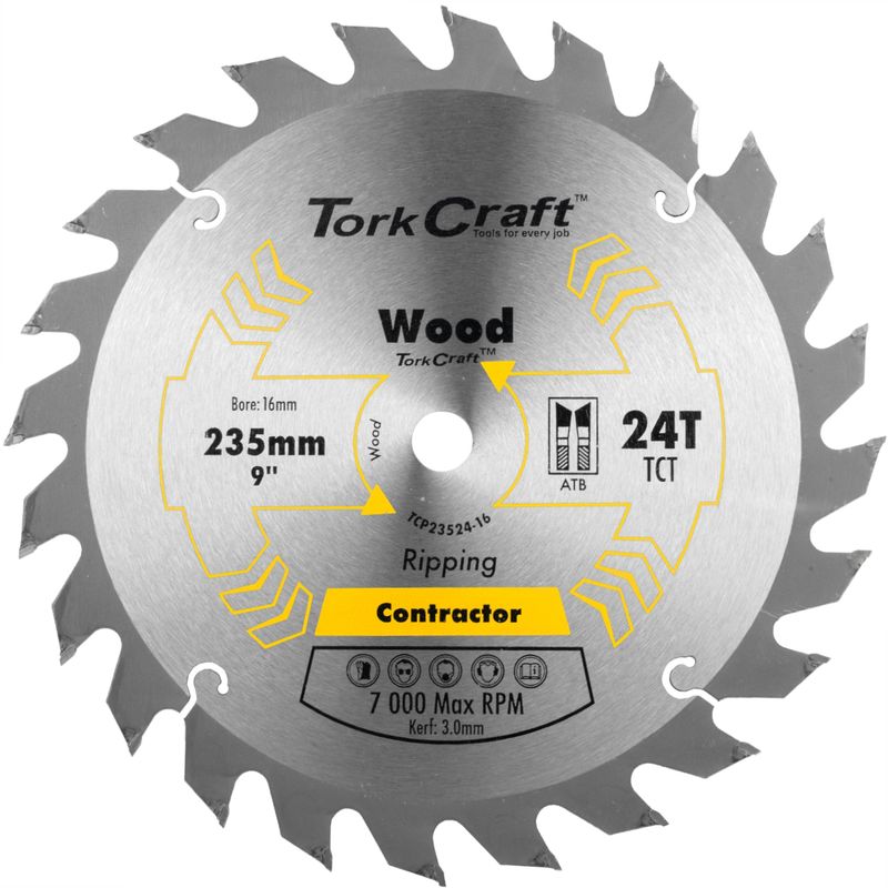 BLADE CONTRACTOR 235 X 24T 16mm CIRCULAR SAW TCT