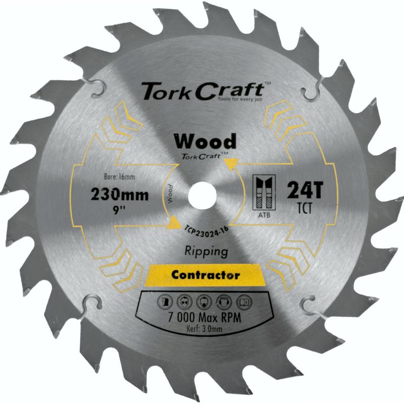 BLADE CONTRACTOR 230 X 24T 16MM CIRCULAR SAW TCT