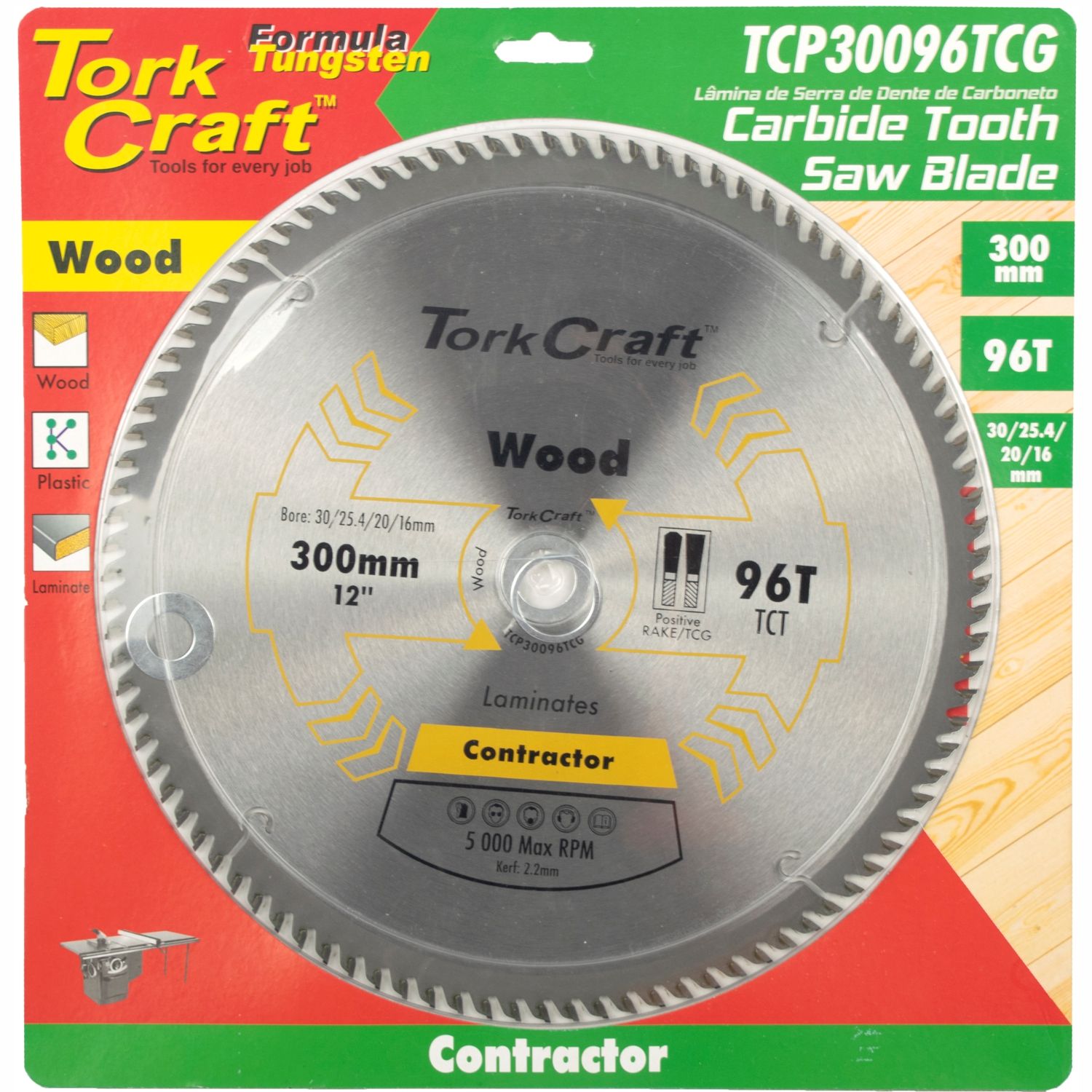 BLADE CONTRACTOR 300 X 96T TCG POS.30/1/16 CIRCULAR SAW TCT