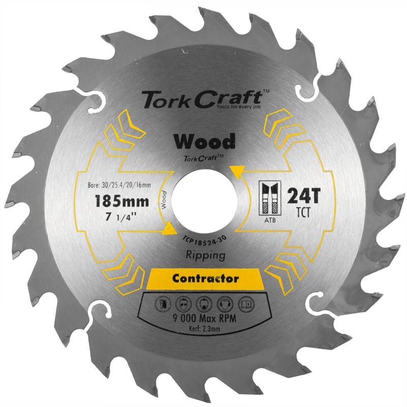 BLADE CONTRACTOR 185 X 24T 30/20/16/1 CIRCULAR SAW TCT