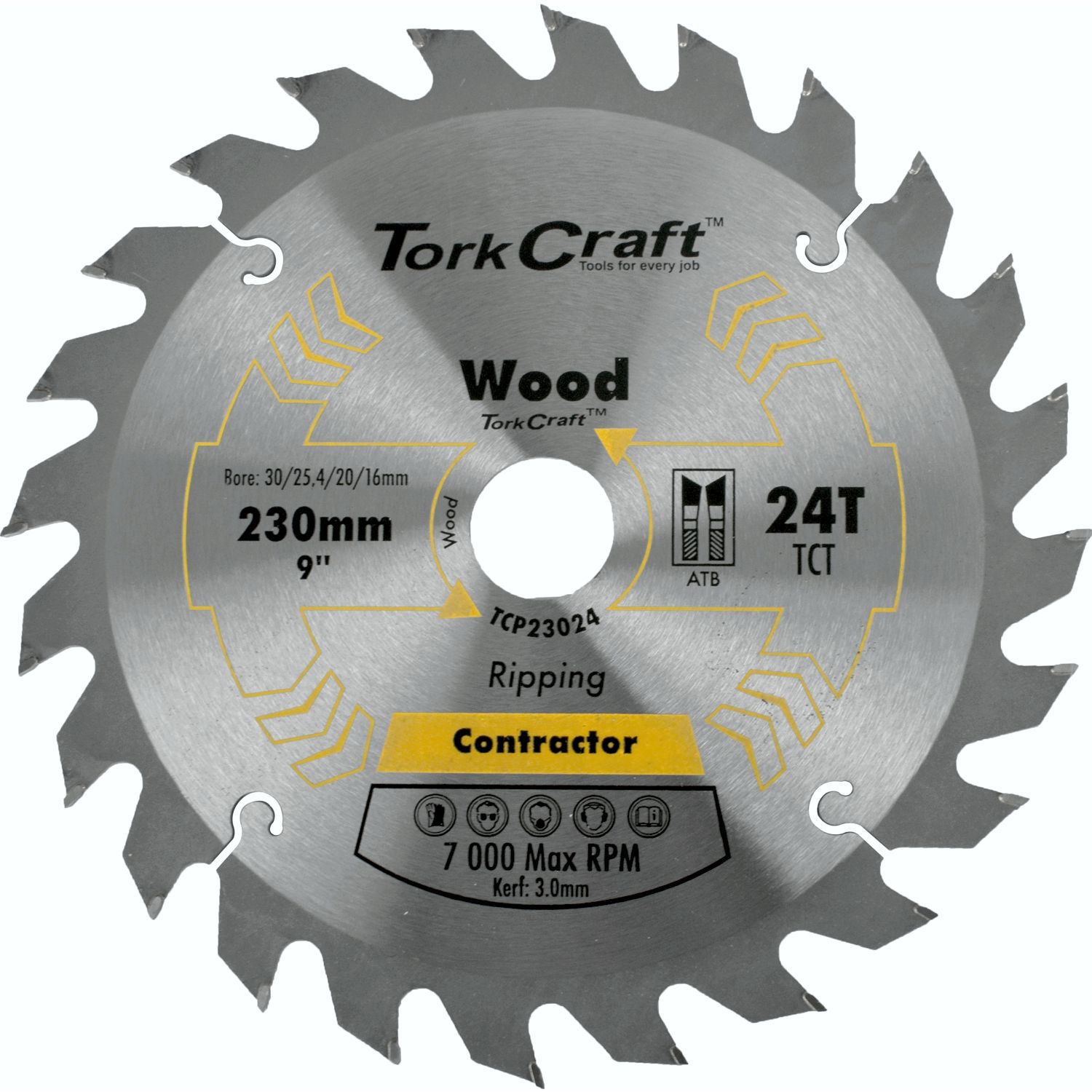 BLADE CONTRACTOR 230X24T 30/1/2 CIRCULAR SAW TCT
