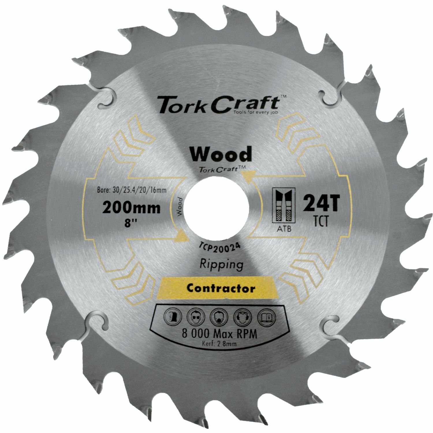 BLADE CONTRACTOR 200 X 24T 30/1/20/16 CIRCULAR SAW TCT