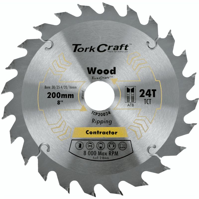 BLADE CONTRACTOR 200 X 24T 30/1/20/16 CIRCULAR SAW TCT