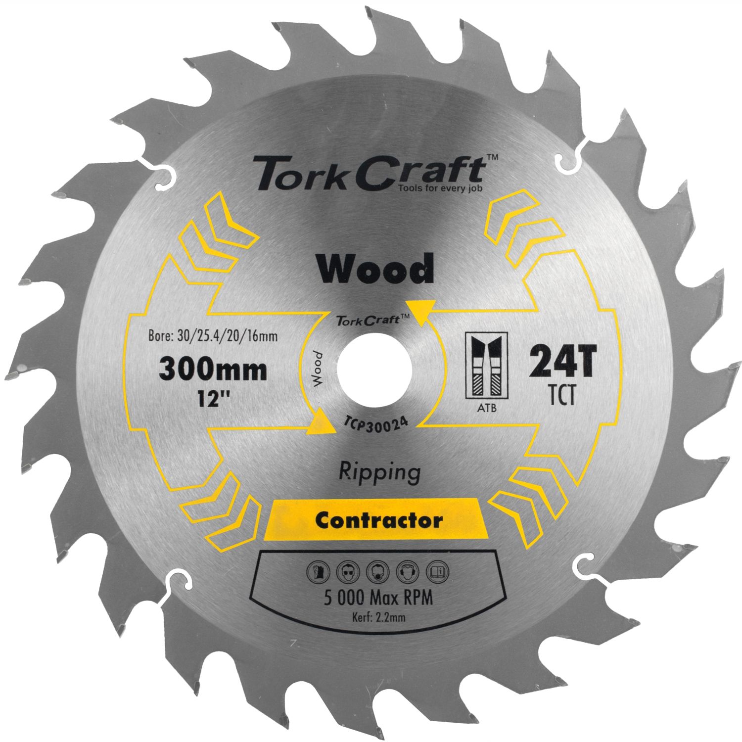 BLADE CONTRACTOR 300 X 24T 30/1/20/16 CIRCULAR SAW TCT