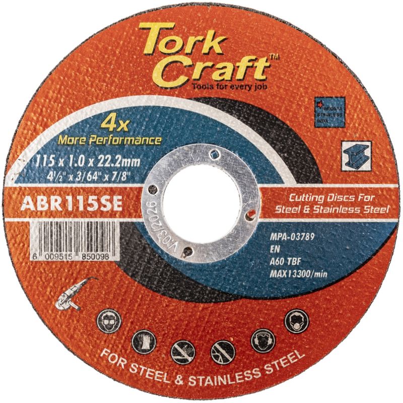 CUTTING DISC STEEL &amp; SS 115 x 1.0 x 22.2 MM 4X MORE PERFORMANCE