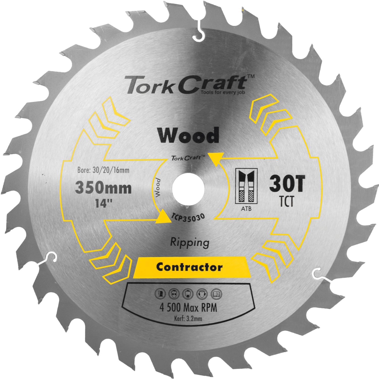 BLADE CONTRACTOR 350 X 30T 30/1 CIRCULAR SAW TCT