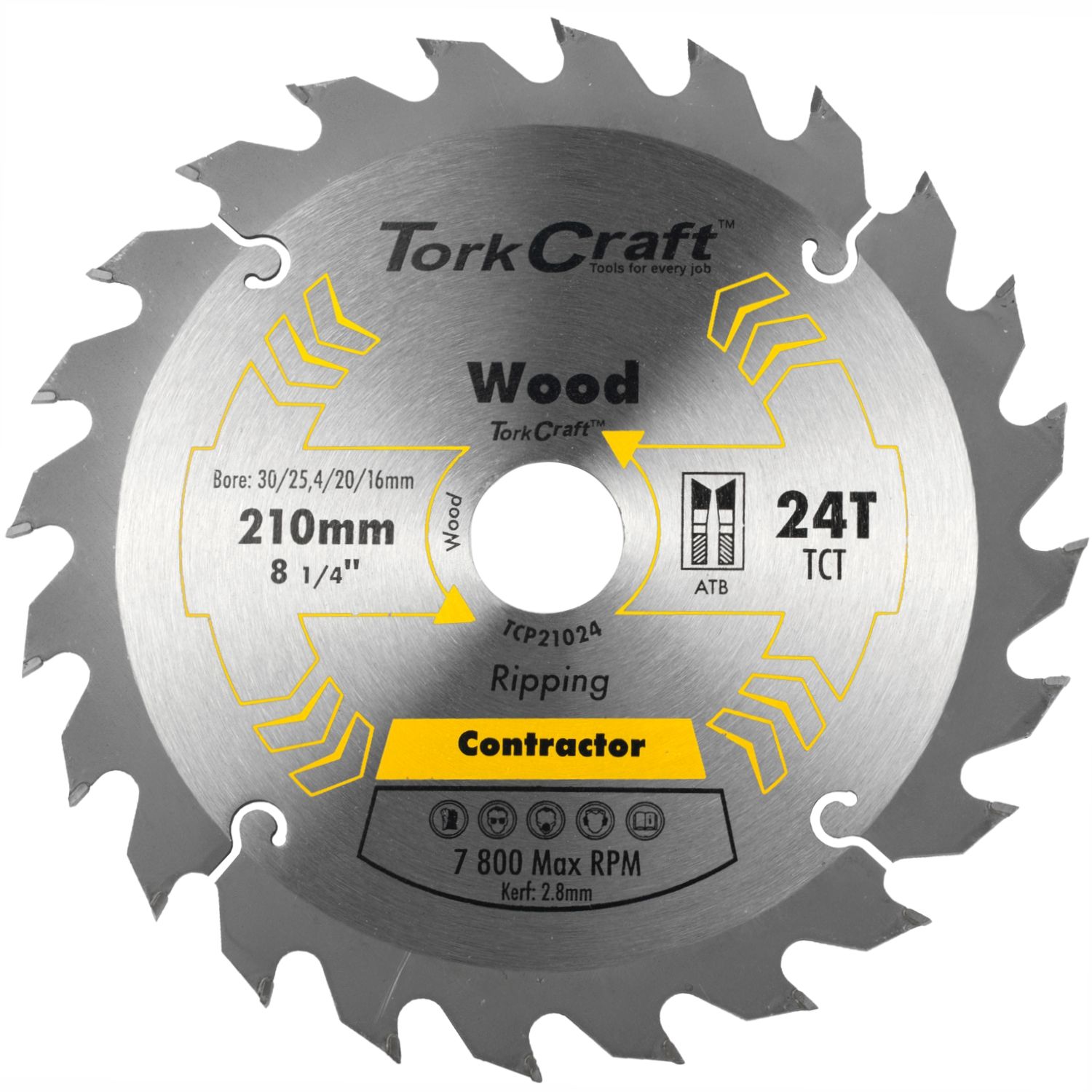 BLADE CONTRACTOR 210 X 24T 30/1/20/16 CIRCULAR SAW TCT