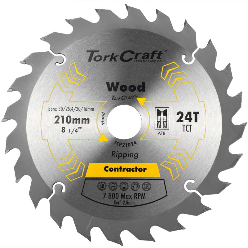 BLADE CONTRACTOR 210 X 24T 30/1/20/16 CIRCULAR SAW TCT