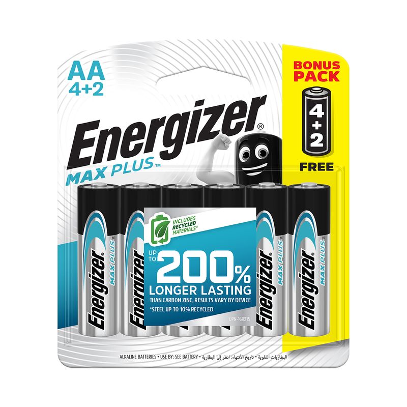 ENERGIZER MAXPLUS AA - 6PACK 4+2 FREE (MOQ 12)
