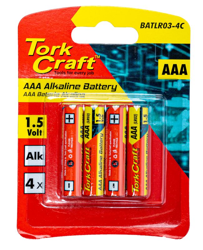 BATTERY AAA 1.5V 4 PACK CARDED ALKALINE