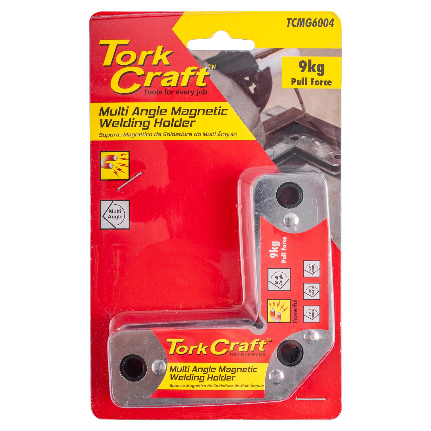 MAGNETIC WELDING HOLDER 9KG P/FORCE 45-90-135 DEG. MULTI ANGLE