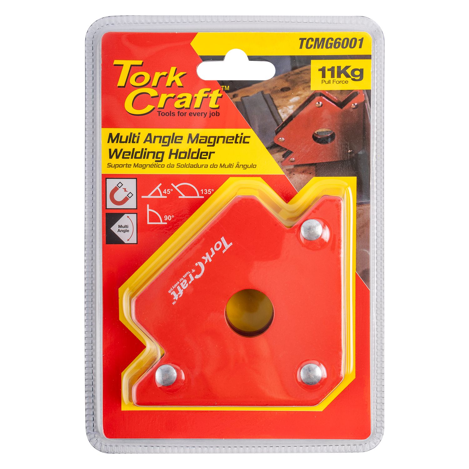 MAGNETIC WELDING HOLDER 11.4KG P/FORCE 45-90-135 DEG MULTI ANGLE