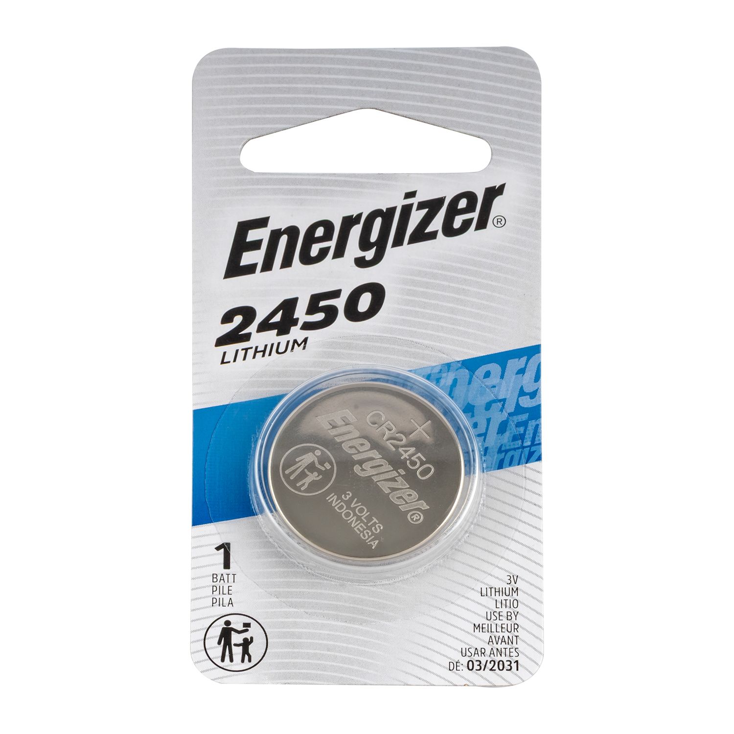 ENERGIZER 2450 LITHIUM 3V COINT BATERY 1 PACK (MOQ 12)