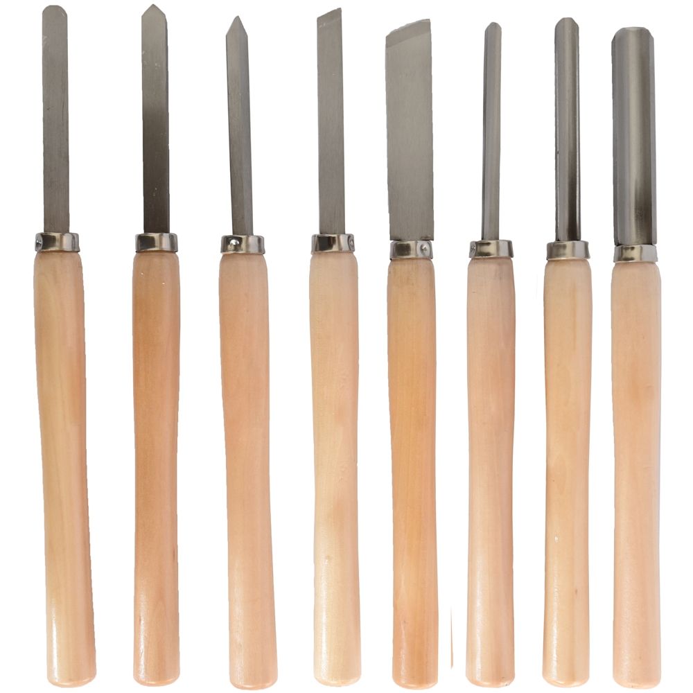 CHISEL SET WOOD TURNING 8 PIECE STD WOODEN CASE