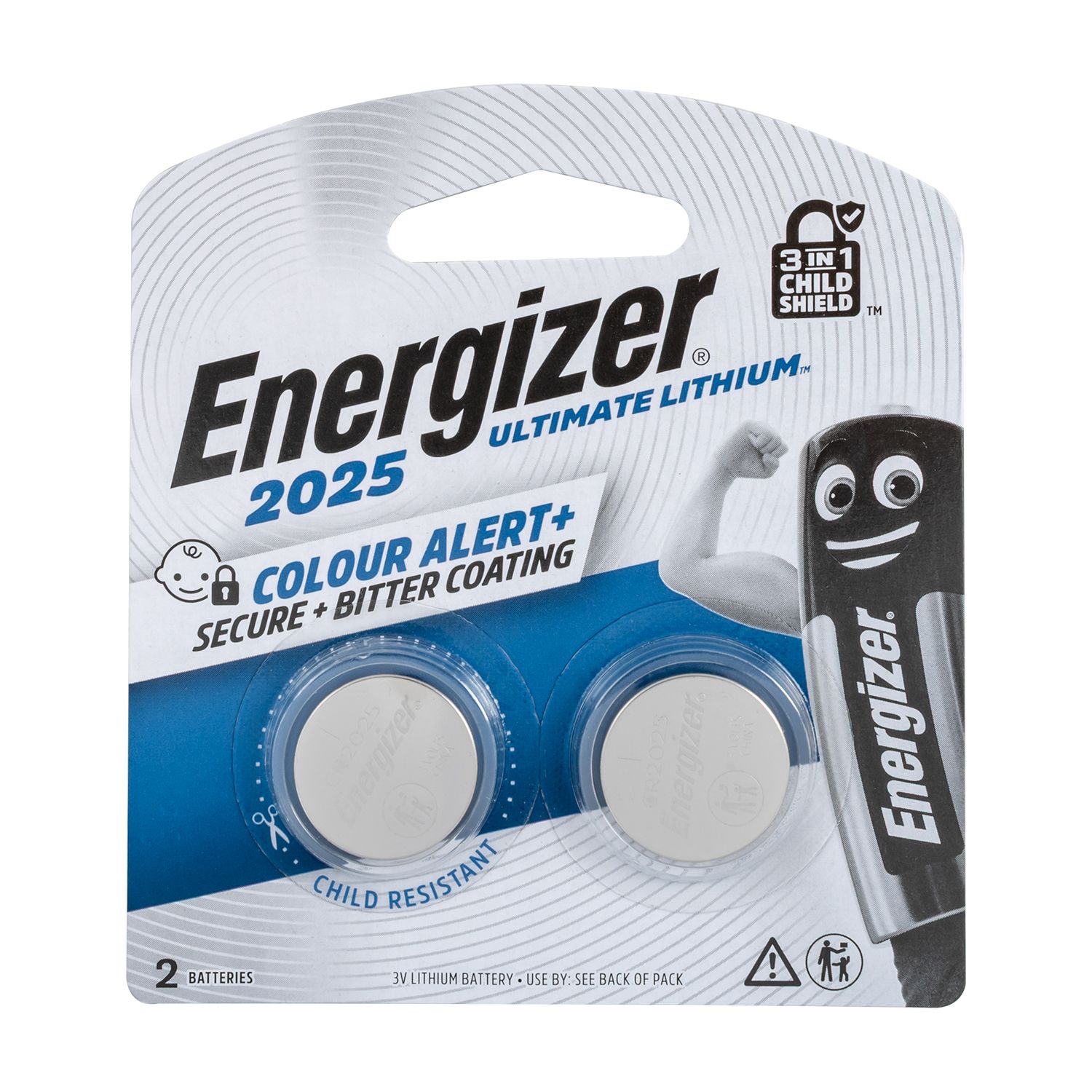 ENERGIZER CR2025 3V ULT LITHIUM COIN 3 IN 1 X2 PACK (MOQ24)