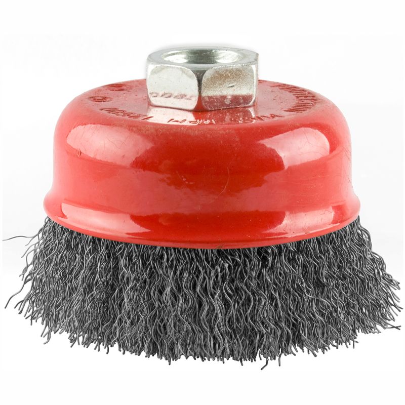 WIRE CUP BRUSH CRIMPED PLAIN 75MMXM14 BLISTER