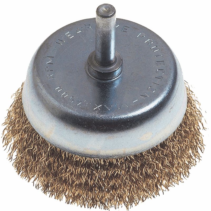 WIRE CUP BRUSH 63MM X 6MM SHAFT BLISTER