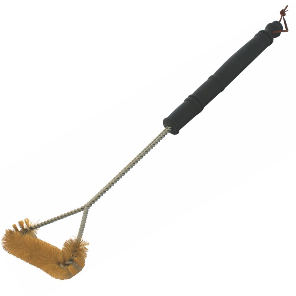 BRAAI BBQ THREE SIDE BRASS WIRE BRUSH 530MM HANDLE 21&#39; TCW