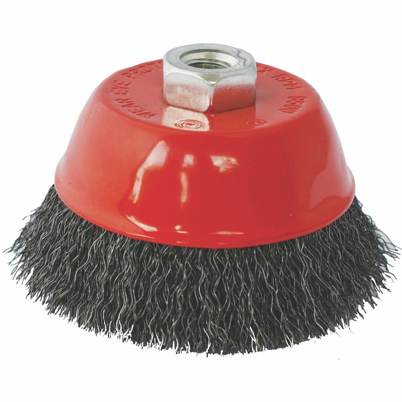WIRE CUP BRUSH CRIMPED PLAIN 100MMXM14 BLISTER