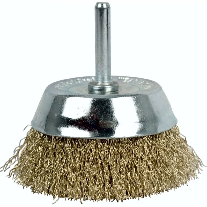 WIRE CUP BRUSH 75MM X 6MM SHAFT BLISTER