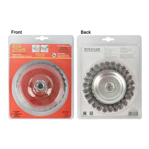 WIRE CUP BRUSH TWISTED 125MMXM14 WITH 0.80MM WIRE