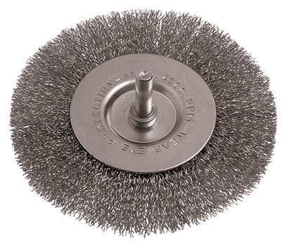 WIRE WHEEL BRUSH 100MM 6MM SHAFT STAINLESS STEEL
