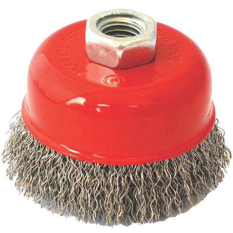 WIRE CUP BRUSH 75 X M14 CRIMPED STAINLESS STEEL TCW