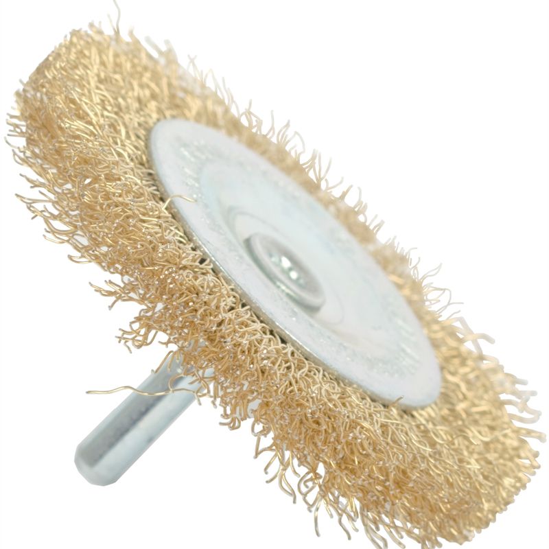 WIRE WHEEL BRUSH 75MM X 6MM SHAFT BLISTER