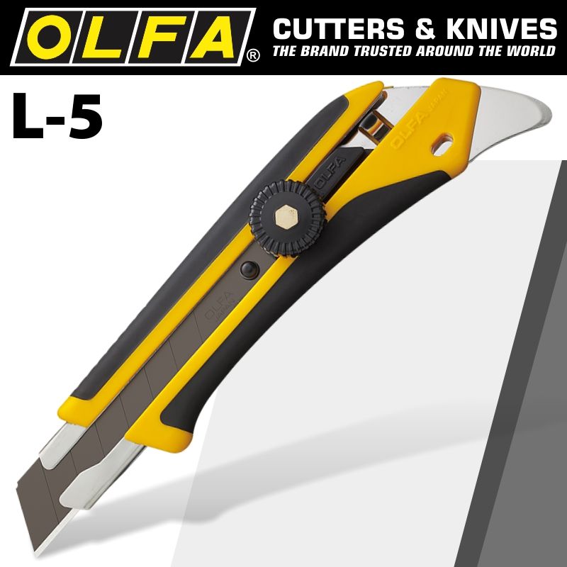 OLFA CUTTER HEAVY DUTY REAR PICK &amp; COMFORT HANDLE SNAP OFF KNIFE 18MM