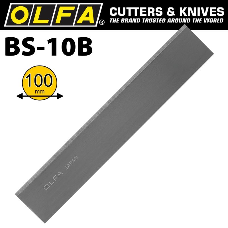 OLFA SCRAPER BLADES X10 FOR BSR200 &amp; BSR300 100MMX0.5MM