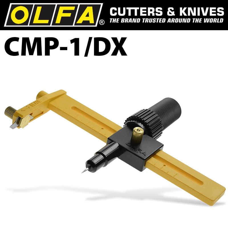 OLFA COMPASS CUTTER WITH RATCHET &amp; 10 SPARE BLADES
