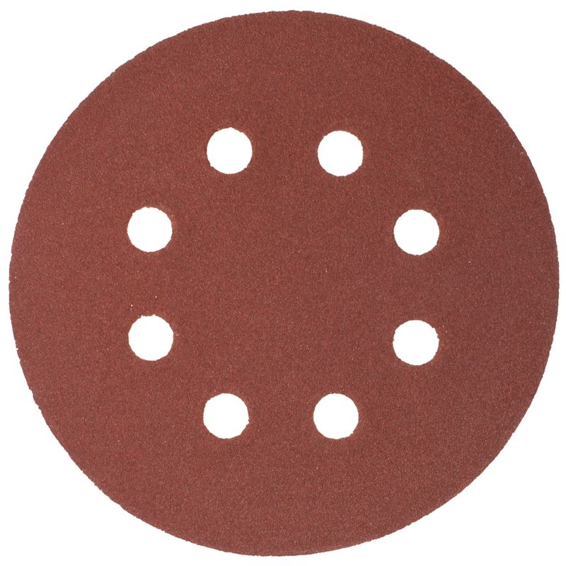 SANDING DISC 125MM 120 GRIT WITH HOLES 10/PK HOOK AND LOOP