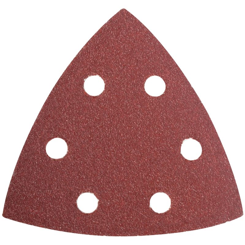SANDING TRIANGLE SHEET 60GRIT 94X94X94MM 5/PACK W/HOLES HOOK &amp; LOOP