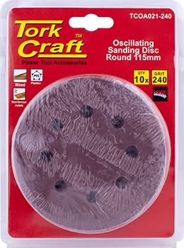 OSCILLATING SANDPAPER A/O 115MM 10PC ROUND 240GRIT