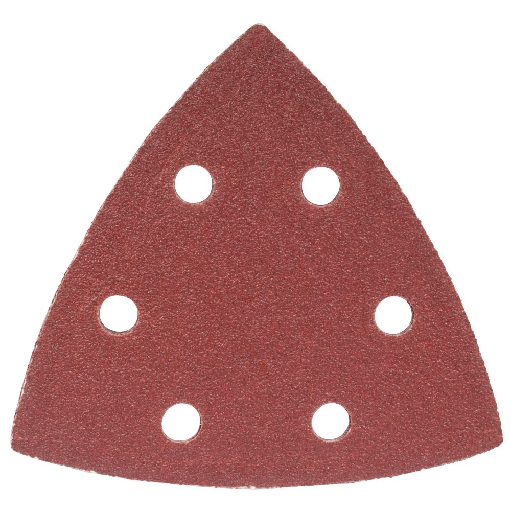 SANDING TRIANGLE SHEET 80GRIT 94X94X94MM 5/PACK W/HOLES HOOK &amp; LOOP