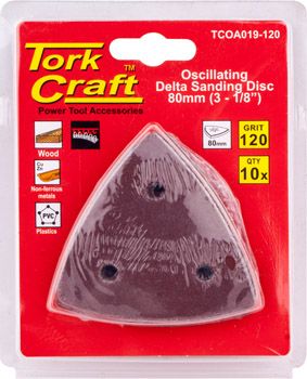 OSCILLATING SANDPAPER A/O 80MM 10PC DELTA SHAPE 120GRIT