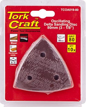 OSCILLATING SANDPAPER A/O 80MM 10PC DELTA SHAPE 80GRIT