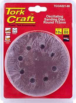 OSCILLATING SANDPAPER A/O 115MM 10PC ROUND 80GRIT