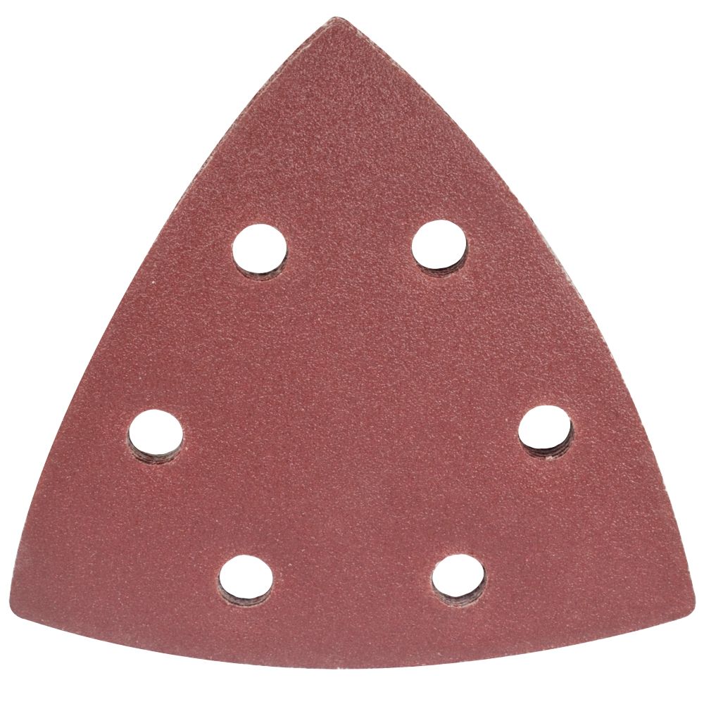 SANDING TRIANGLE SHEET 120GRIT 94X94X94MM 5/PACK W/HOLES HOOK &amp; LOOP