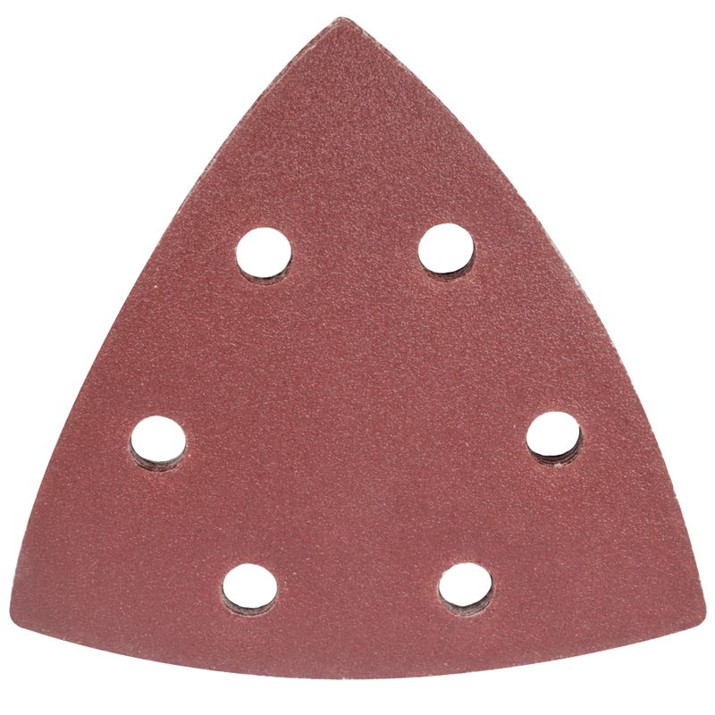 SANDING TRIANGLE SHEET 120GRIT 94X94X94MM 5/PACK W/HOLES HOOK &amp; LOOP