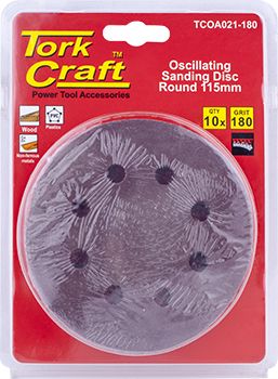 OSCILLATING SANDPAPER A/O 115MM 10PC ROUND 180GRIT