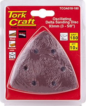 OSCILLATING SANDPAPER A/O 93MM 10PC DELTA SHAPE 180GRIT