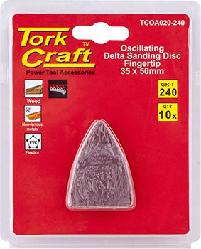 OSCILLATING SANDPAPER A/O 35X50MM 10PC  FINGERTIP 240GRIT